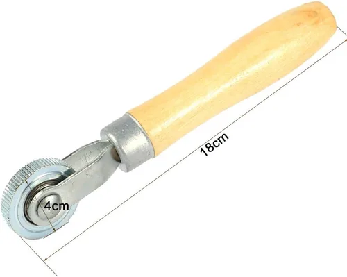 Vista 2 de Keenso - Herramienta de reparación de neumáticos de parche, mango de madera, tubo de puntada, punción, kit de herramientas de rodamiento de rodillos