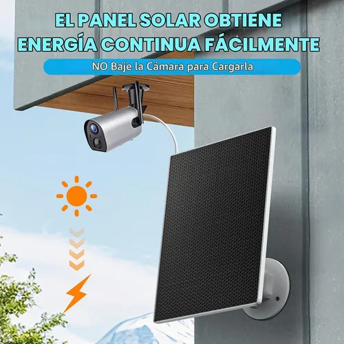 Vista 5 de Cargador de panel solar para cámara de seguridad al aire libre, paneles solares de 5 W con adaptador micro USB y USB C para cámara de batería 1