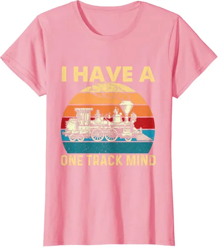 Vista 14 de Camiseta con texto en inglés "I Have A One Track Mind - Trainspotter Model Train Railroad, Negro, S