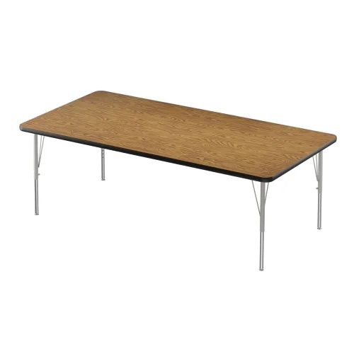 Vista 76 de Correll - Mesa rectangular de actividades para el aula de 30 x 60 pulgadas, altura ajustable (19-29 pulgadas), parte superior de granito gris, borde