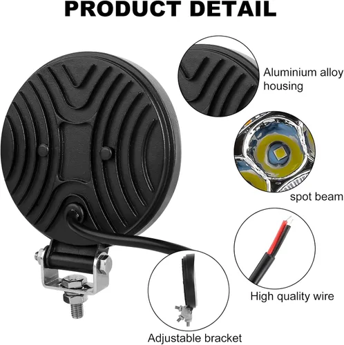 Vista 3 de Nifeida Barra de Pods LED Redondos, 4.5" 140W 14000LM Luz de Trabajo con DRL Ámbar, Haz Combinado Spot Flood Luces Antiniebla de Conducción