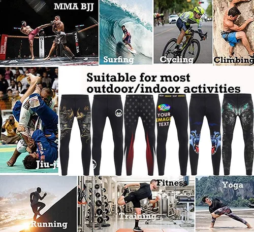 Vista 4 de O2TEE Máscara Samurai Grappling Spats Mallas de compresión Pant- Running BJJ, MMA, Muay Thai