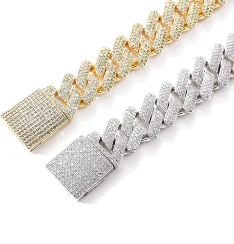 Vista 3 de LKV Cadena cubana de oro para hombre Hip Hop de 0787in chapado en oro de 14 quilates diamante de laboratorio pulsera de eslabones cubanos Miami