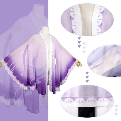 Vista 5 de Shinobu Tanjiro Nezuko Robe Cloak Anime Beach Coverup Cosplay Cardigan Swimsuit Kimono Costume Women's Chiffon