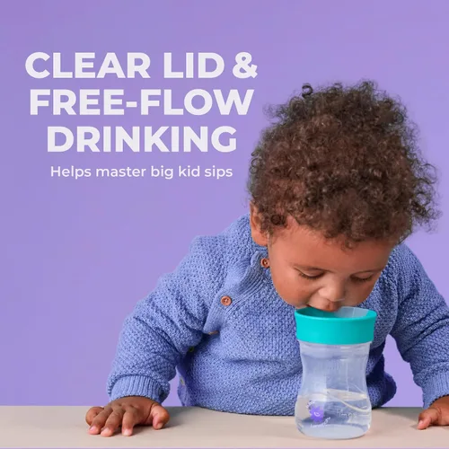 Vista 8 de b.box + Lansinoh Time to Sip - Juego de tazas de inicio (3 meses + hasta niño), 1 taza con 4 tapas, pezón, boquilla, popote con peso, entrenamiento