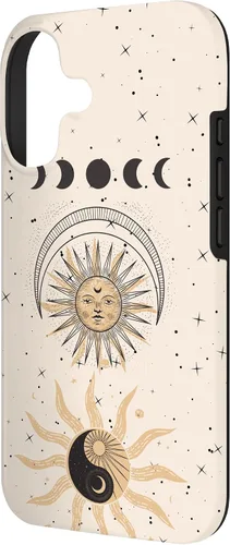 Vista 2 de Mystical Tarot Card Aesthetic Sun Moon Phases Yin Yang Space Case for iPhone 17