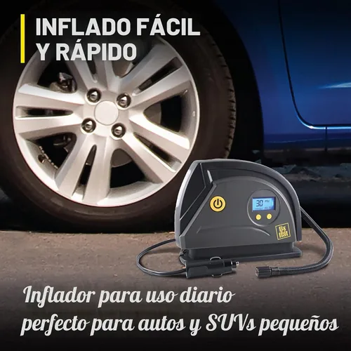 Vista 2 de Fix-a-Flat Inflador de neumáticos S40074, compresor de aire portátil para automóvil, apagado automático Inflate Right, con pantalla digital de 99