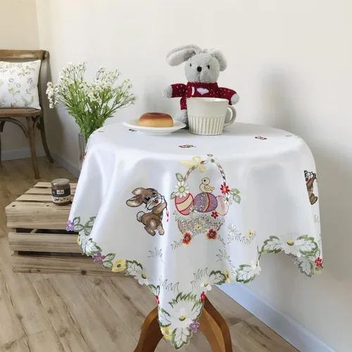 Vista 27 de Mantel bordado para decoración de encaje a prueba de polvo, sin arrugas, lavable, floral, rectangular, para cocina, comedor, vacaciones, cumpleaños