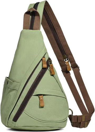 Vista 17 de KL928 Mochila de Lona Tipo Bandolera - Mochila Cruzada Pequeña para Hombro, Mochila Informal Diurna, Mochila para Hombre y Mujer (Versión Grande)