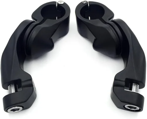 Vista 6 de HK MOTO - Kit 111 - Kit de montaje de clavijas de pie ajustable en ángulo corto negro de 2.5 pulgadas para protector de motor de 1.25