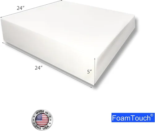 Vista 2 de Variedad de cojines de espuma para tapicería de alta densidad FoamTouch, 6 pulgadas de grosor por 24 pulgadas de ancho por 24 a 50 pulgadas de largo