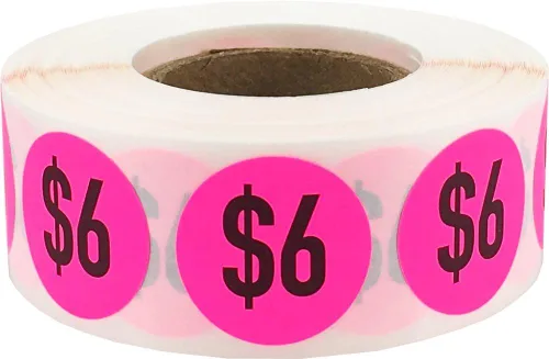 Vista 6 de $7 Precio Pegatinas Amarillo fluorescente Puntos circulares redondos de 0.75 pulgadas 500 pegatinas adhesivas totales