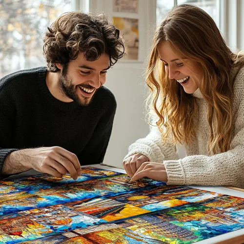 Vista 7 de ALL4JIG Rompecabezas de construcción divertido para adultos y niños, 1000 piezas, 27.6 x 19.7 pulgadas, regalo de Papá Noel secreto de Navidad
