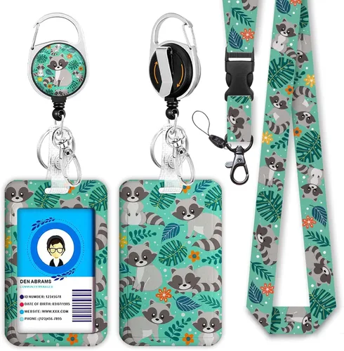 Vista 23 de Giancomics Soporte para tarjetas de identificación negro con cordón, cordones para insignias de identificación con carrete de insignia retráctil