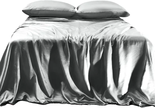 Vista 26 de Elegant Comfort Lujoso juego de sábanas de satén sedoso de 4 piezas, agradable para la piel y el cabello, resistente a las arrugas, la decoloración