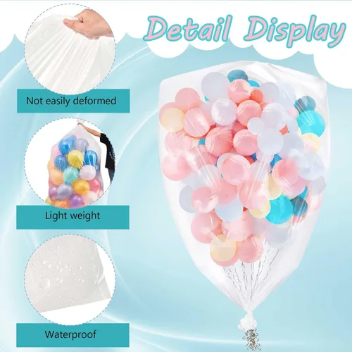 Vista 3 de Gueevin 8 bolsas grandes para globos para transporte, reutilizables, transparentes, para árboles de Navidad, sofás, almacenamiento de equipaje