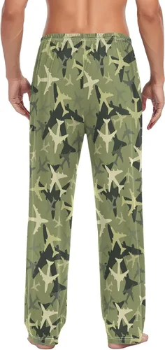 Vista 5 de Pantalones de pijama de cuadros blancos y negros para hombre, pantalones de descanso separados suaves para hombres
