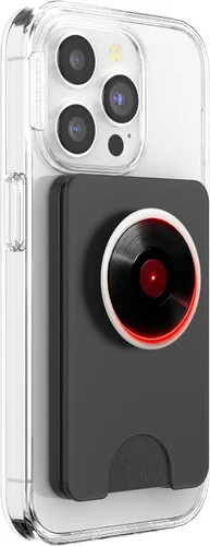 Vista 4 de Red Vinyl Record Player Vinyl Collector Retro Music Lover PopSockets PopWallet for MagSafe