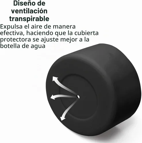 Vista 5 de 2 piezas de 3 pulgadas / 75 mm Bota protectora de botella de agua negra, funda de silicona, accesorios para la parte inferior de 20 oz 30 oz 40 oz