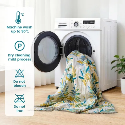 Vista 273 de MSGKV - Manta bohemia/primaveral de algodón para sofá y sala de estar, de gasa acogedora, de 50 x 60 pulgadas 50"x60" Cotton Throw, Woven Bird