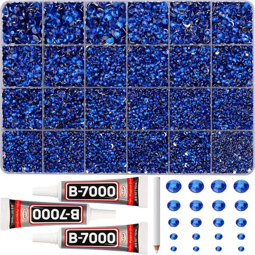 Vista 27 de 11000Pcs Silver Clear Rhinestones Bedazzling Kit, Bedazzled Gems Flatback