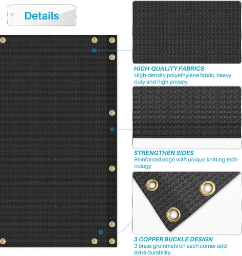 Vista 4 de Patio Pantalla de Privacidad para Balcón de 3' x 10', Cubiertas de Barandilla de Apartamento, Paneles de Valla para Exteriores, Valla Temporal