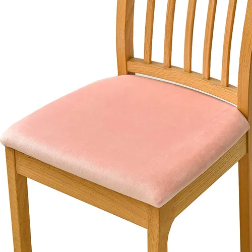 Vista 9 de Fundas elásticas de terciopelo para asiento de silla de comedor, 2 piezas, fundas protectoras de asiento suaves para sillas de comedor, fundas Negro