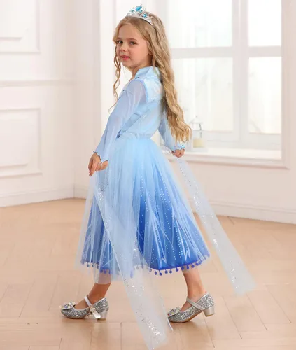 Vista 4 de Disfraz de princesa para niñas de 3 a 12 años, fiesta de Halloween, cosplay.