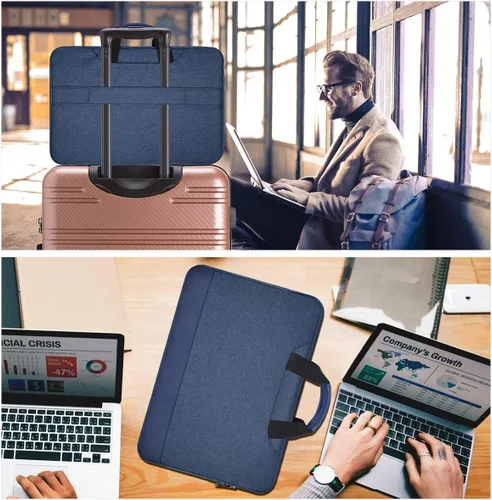 Vista 7 de Maletín resistente al agua con asas para computadora portátil de 11.6"-12.9" para mujer portafolio para Acer R 11 11.6 Chromebook, ASUS Chromebook
