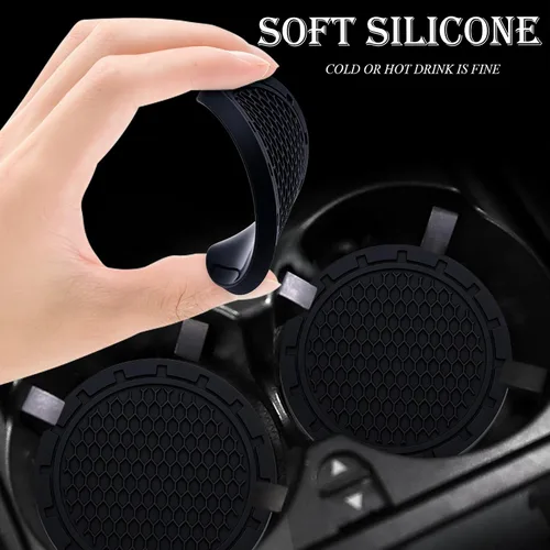 Vista 4 de 2 posavasos para automóvil, portavasos antideslizantes incrustados en adornos, accesorios universales empotrados para el interior del automóvil