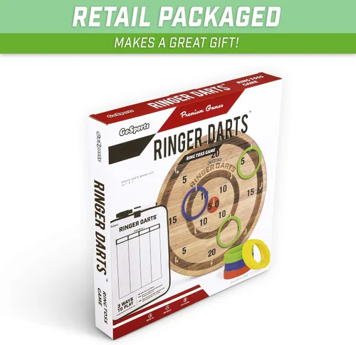 Vista 5 de GoSports Juego de lanzamiento de dardos Ringer - Juego de lanzamiento de anillos de gancho para interiores y exteriores para niños y adultos