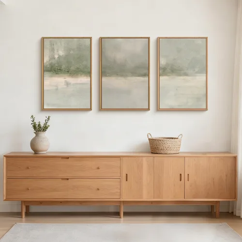 Vista 107 de FWIEXA Juego de Arte de Lienzo Bohemio Enmarcado para Pared, Cuadros Botánicos Verde Salvia Decoración de Pared, Impresiones de Arte de Plantas