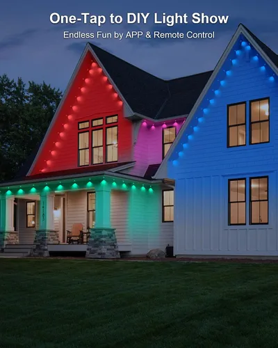 Vista 4 de XINKAITE 100ft Permanent Outdoor Lights for House, 2025 Eave Lighting with App/Remote Control, IP67 Waterproof smartlight for Christmas, Halloween