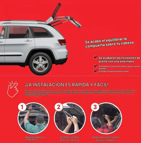 Vista 3 de 2 piezas de soportes de elevación trasera de 18.39 pulgadas compatibles con Ford 2003-2017 EXPEDITION / 2003-2017 NAVIGATOR puntales de vidrio