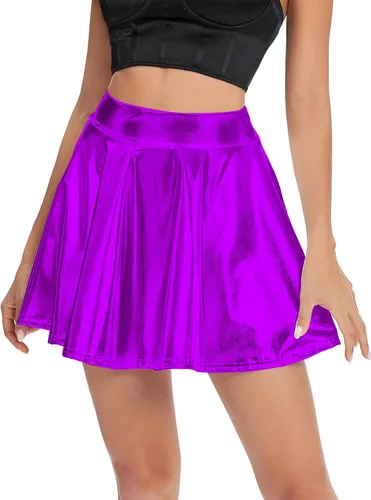 Vista 7 de Urban CoCo - minifalda skater, brillante y plisada para mujer