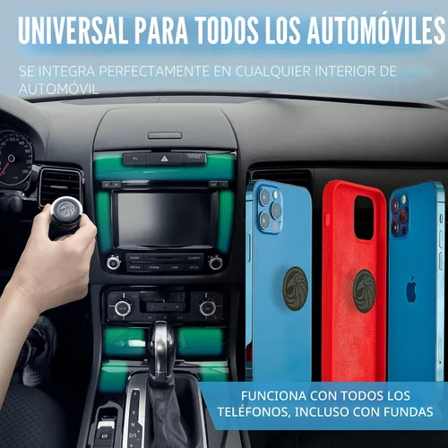 Vista 3 de Soporte Universal Magnético para Teléfono de Coche - Soporte de Coche de Metal Completo para Smartphone y GPS - Soporte para Teléfono Celular