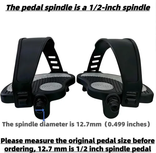 Vista 2 de YBEKI Pedales de bicicleta estática con correas para bicicleta giratoria y bicicleta estática de interior, garantía de 6 meses