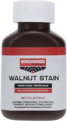 Vista 3 de Birchwood Casey Mancha a base de agua de madera de nogal oxidada de acción rápida fácil de usar para teñir y antigüedades de armas, botella de 3