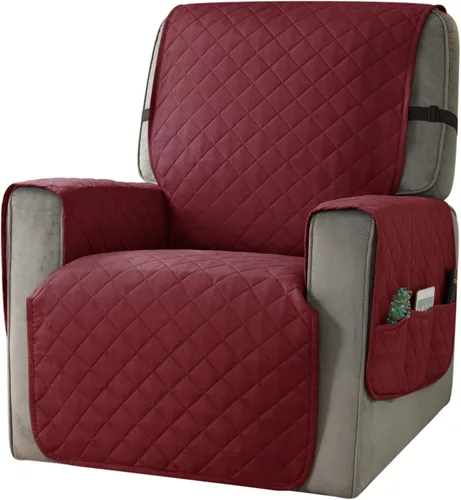 Vista 8 de Ouka - Funda reclinable para perros, de ancho de asiento de 63,5 cm, protector de sofá de tela reversible con correas elásticas, funda de sillón Gris