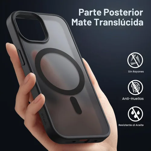 Vista 4 de JETech Funda magnética mate para iPhone 15, color negro