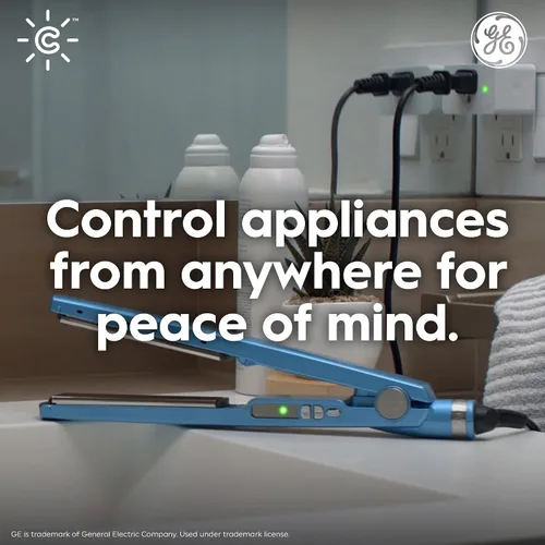 Vista 3 de GE Cync Enchufe inteligente interior, control de tomacorriente inteligente, enchufe de salida WiFi, compatible con Matter, funciona con Alexa