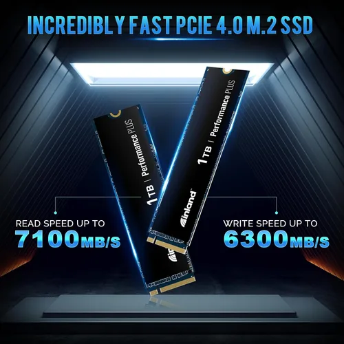 Vista 2 de INLAND Unidad interna de estado sólido SSD para juegos Performance Plus NVMe de 1 TB optimizada para PS5 - Gen4 PCIe, M.2 2280, caché DRAM, TLC 3D
