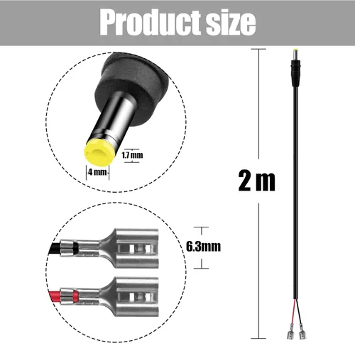 Vista 3 de 2 cables de alimentación para cámara de sendero, cable de alimentación externo CC de 0.157 x 0.067 in compatible con Tactacam Reveal X XB SK, Wise