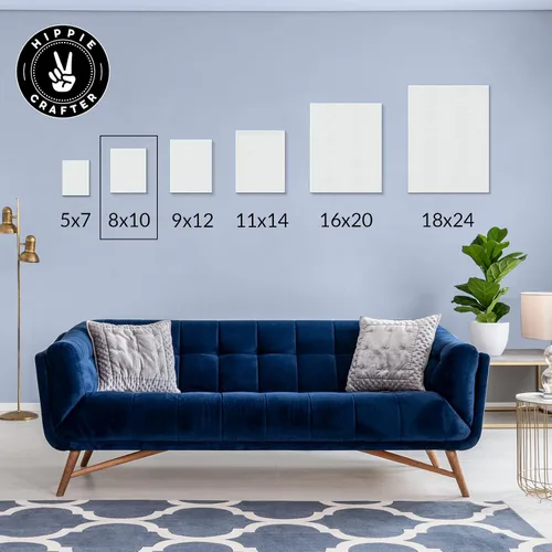 Vista 7 de Paquete de 10 lienzos estirados para pintura, tableros de lienzo rectangulares en blanco de 8 x 10 pulgadas, ideales para acrílico, óleo y arte