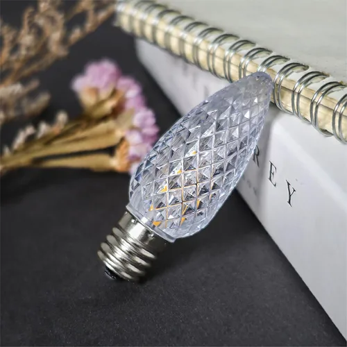 Vista 4 de Paquete de 25 bombillas LED C9 de repuesto para Navidad, bombillas LED C9 inastillables de 0.6 W para tira de luces de Navidad, base intermedia E17