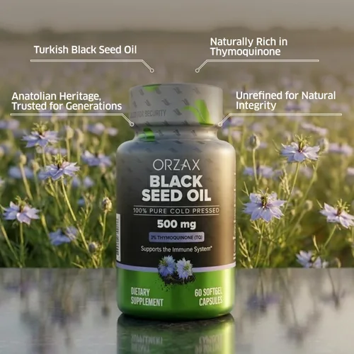 Vista 3 de ORZAX Aceite de Semilla Negra Prensado en Frío 100% Puro Sin OMG - Rico en Omega 3 6 9 y Timoquinona Aceite de Comino Negro Nigella Sativa