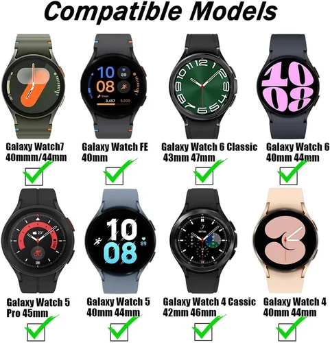 Vista 3 de Adaptador de conector sin hueco, accesorios para Galaxy Watch 4, 5, 6 y 7, correa de acero inoxidable de 0.787 pulgadas, compatible con Samsung