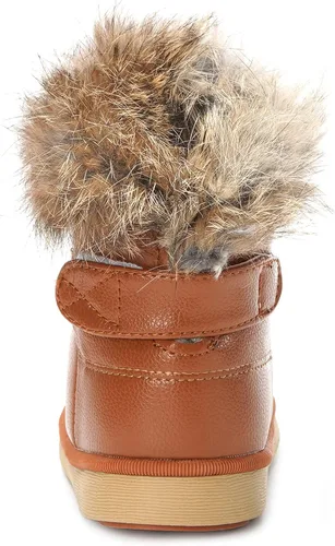 Vista 3 de KVbabby Botas de nieve para niños pequeños con forro de piel sintética impermeables