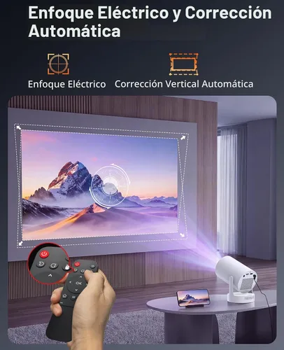 Vista 6 de Mini proyector, soporte 4K 1080P proyector portátil con enfoque eléctrico