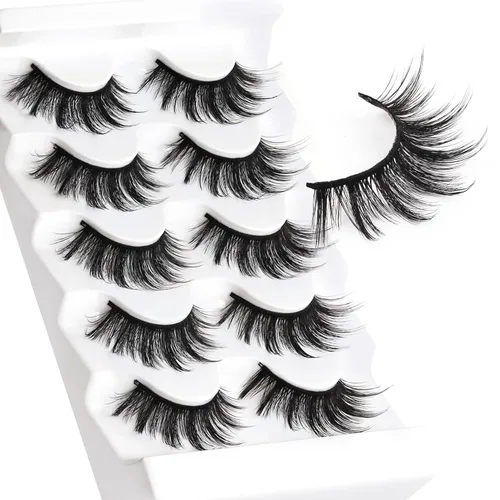 Vista 29 de Veleasha Pestañas postizas de manga puntiagudas, 100% hechas a mano, aspecto natural, pestañas postizas ligeras con banda transparente suave